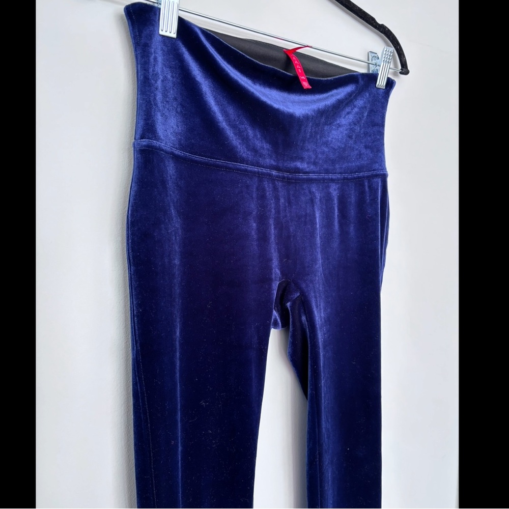 SPANX Navy Blue Velvet Leggings – Size Large